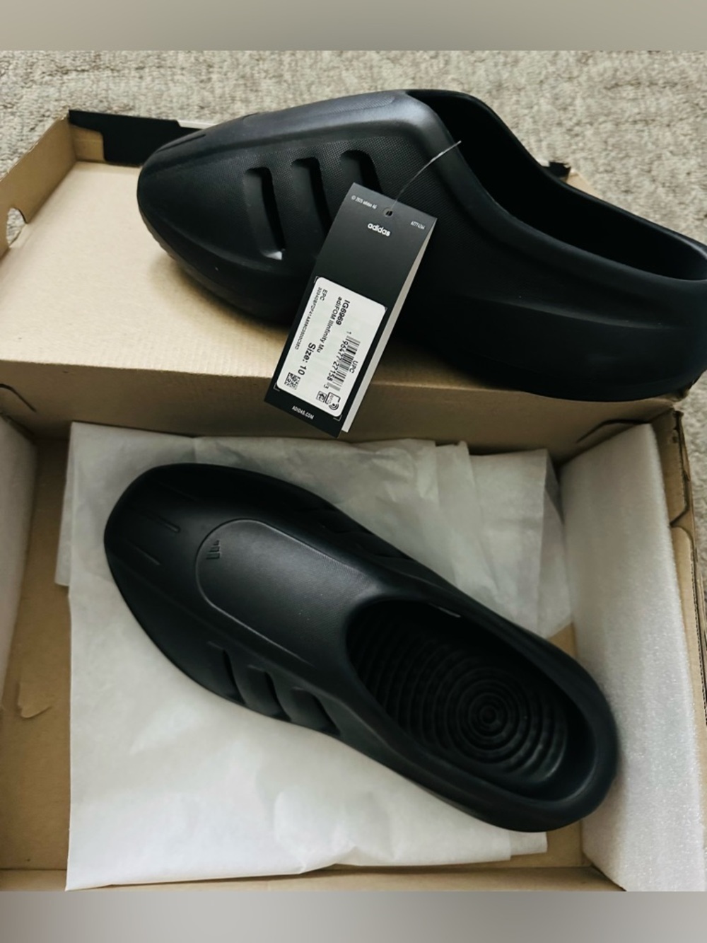 adidas Men’s Black Slip-On Foam Slides